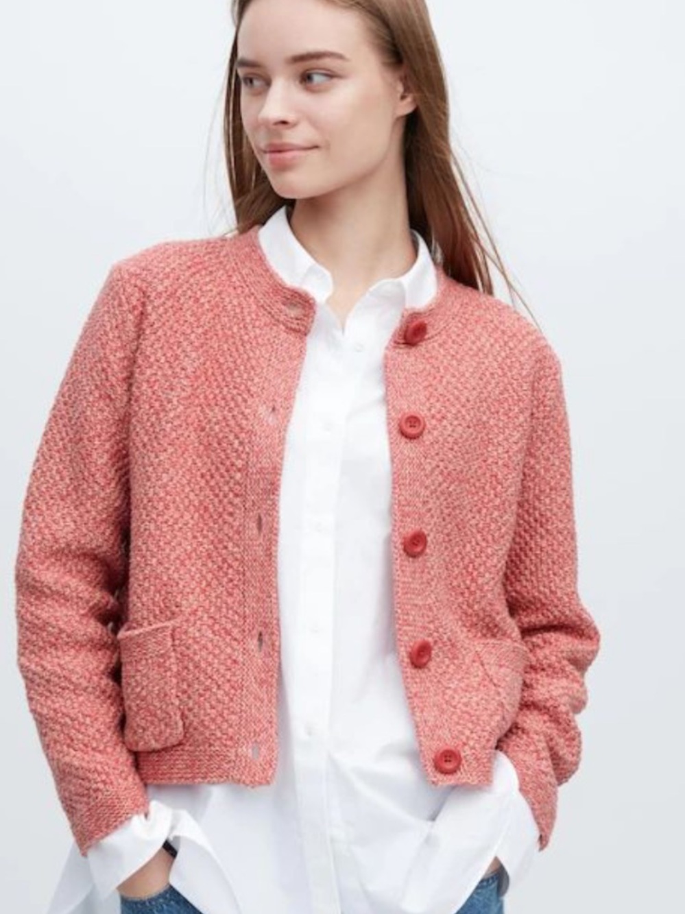 Uniqlo Women's Knitted Short Red Jacket Size Small